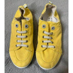 Vionic Women's 7 Beach Pismo Casual Sneaker Butter Yellow Canvas